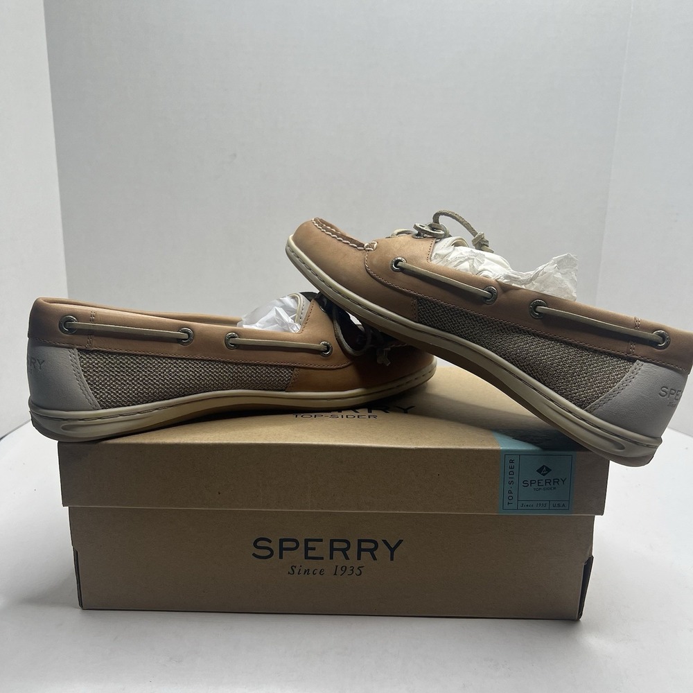 Sperry Top-Sider Firefish Core Women's 10 M Linen Oat Leather Boat Shoes NIB